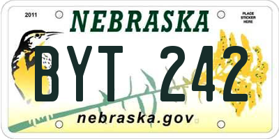 NE license plate BYT242