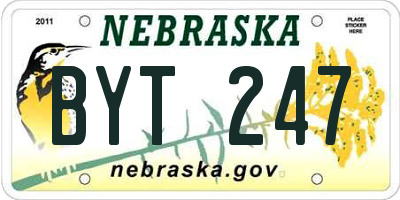 NE license plate BYT247