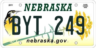 NE license plate BYT249