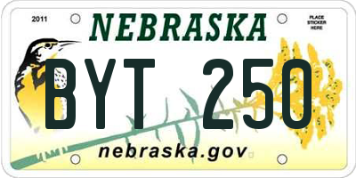 NE license plate BYT250