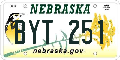 NE license plate BYT251