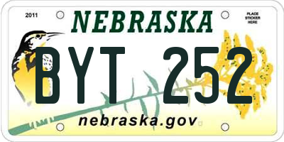 NE license plate BYT252