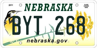 NE license plate BYT268