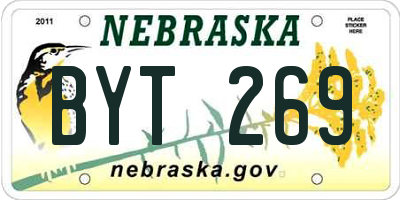 NE license plate BYT269
