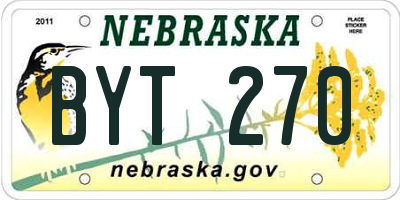 NE license plate BYT270