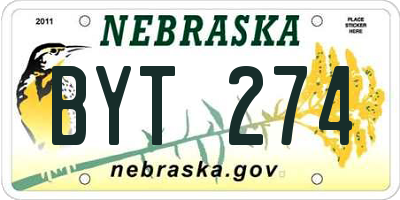NE license plate BYT274