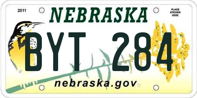NE license plate BYT284