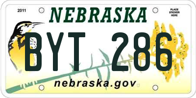 NE license plate BYT286