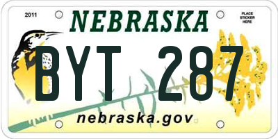 NE license plate BYT287