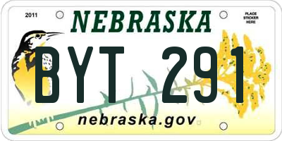 NE license plate BYT291