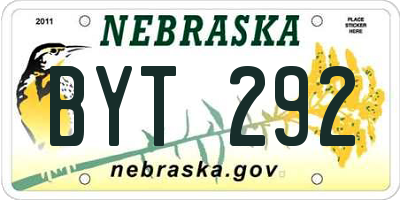 NE license plate BYT292
