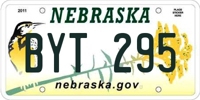 NE license plate BYT295