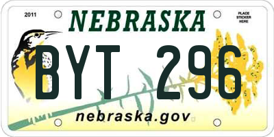 NE license plate BYT296