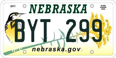 NE license plate BYT299