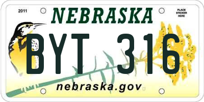 NE license plate BYT316