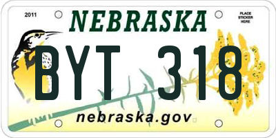 NE license plate BYT318