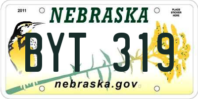 NE license plate BYT319
