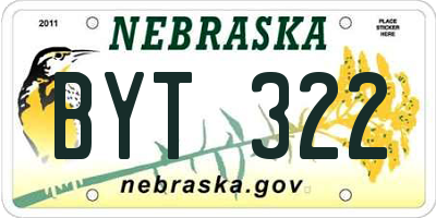 NE license plate BYT322