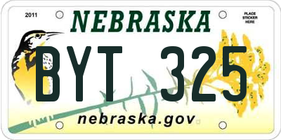 NE license plate BYT325