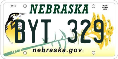 NE license plate BYT329