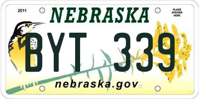 NE license plate BYT339