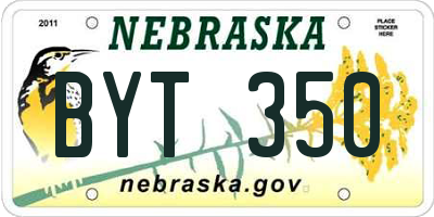 NE license plate BYT350