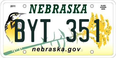 NE license plate BYT351