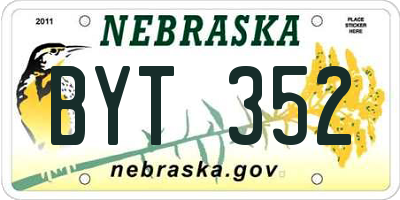 NE license plate BYT352