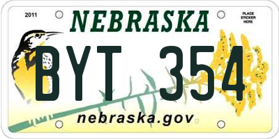 NE license plate BYT354