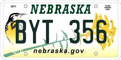 NE license plate BYT356