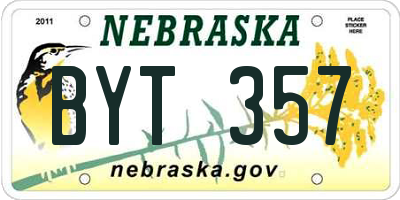 NE license plate BYT357