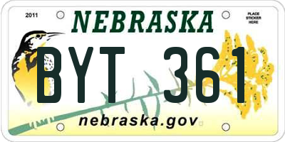 NE license plate BYT361