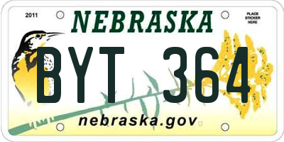 NE license plate BYT364