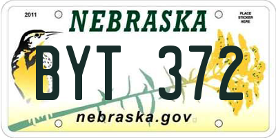 NE license plate BYT372