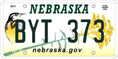 NE license plate BYT373