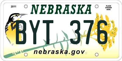 NE license plate BYT376