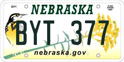 NE license plate BYT377