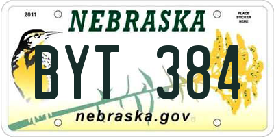 NE license plate BYT384