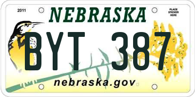 NE license plate BYT387