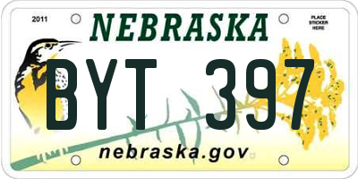 NE license plate BYT397