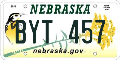 NE license plate BYT457