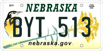 NE license plate BYT513