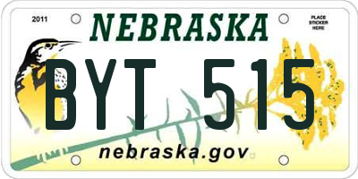 NE license plate BYT515