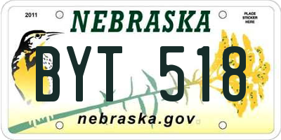 NE license plate BYT518