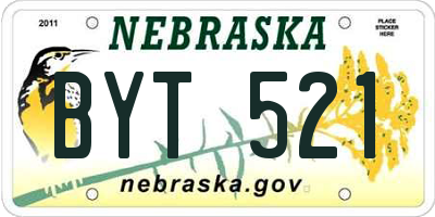 NE license plate BYT521