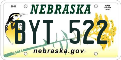 NE license plate BYT522