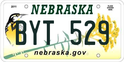 NE license plate BYT529