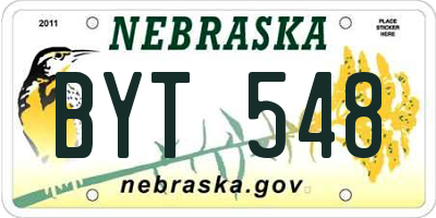 NE license plate BYT548