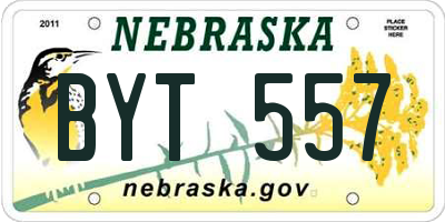NE license plate BYT557