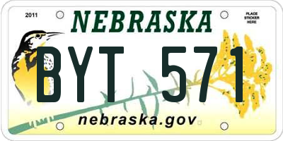 NE license plate BYT571